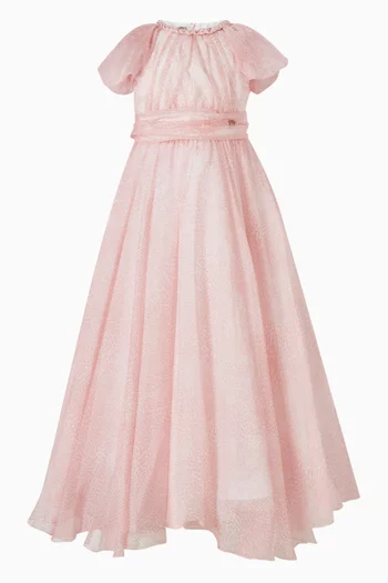 فستان بنقشة قماش شيفون