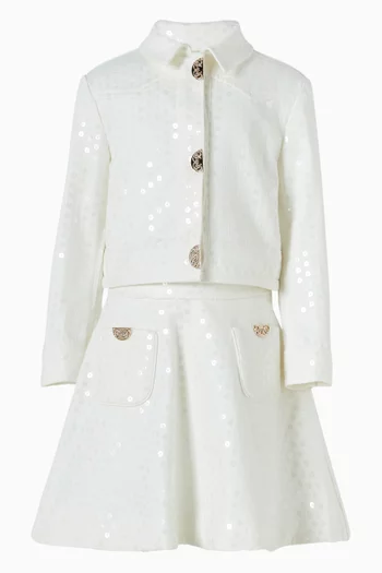 جاكيت مطرز بالترتر دينم