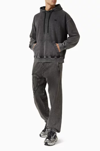 Raw‑cut Back Patch Hoodie in Cotton