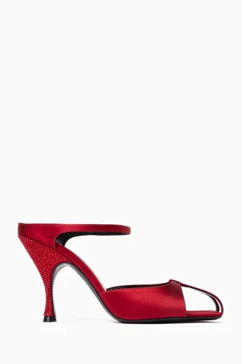 حذاء هيدن جيم مفتوح من الخلف بكعب 95 مم ستان