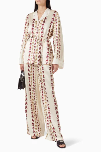 قميص بنقشة ستان