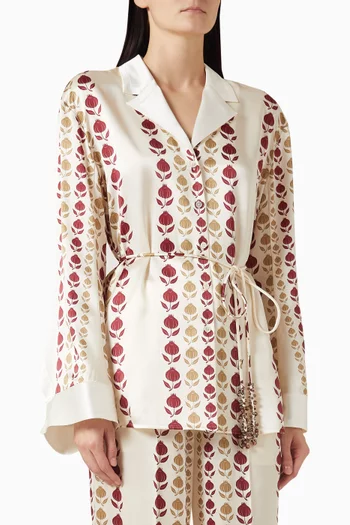 قميص بنقشة ستان