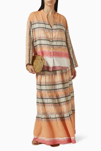 Zakar Shirred-waist Skirt