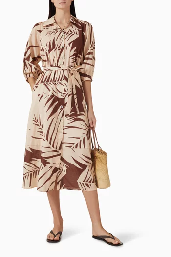 فستان بنمط قميص ونقشة