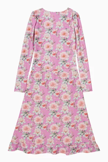 طقم سباحة بطبعة بنقشة زهور 