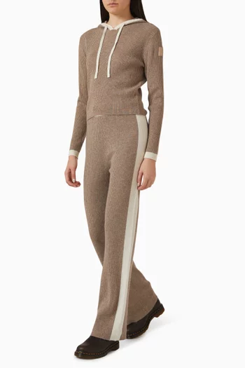 بنطال بقصة ساق واسعة مزيج كشمير