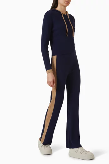 بنطال بقصة ساق واسعة مزيج كشمير