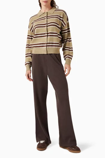 سويت شيرت بأزرار ومنسوج من فيسكوز