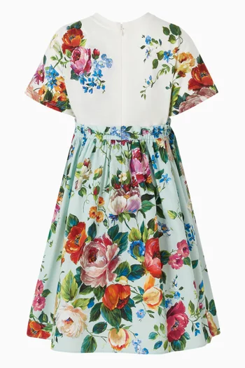 Floral Print Dress in Poplin Cotton