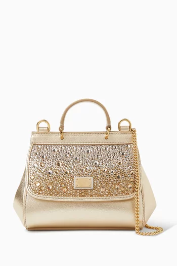 حقيبة بيد علوية سيسيلي جلد لامع