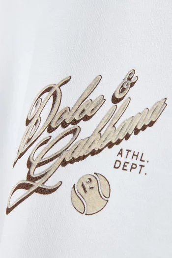 تي شيرت قطن بطبعة شعار الماركة 