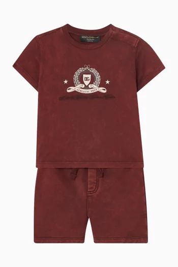 بنطال برمودا بطبعة شعار الماركة قطن