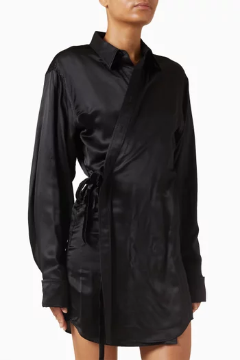 Wrap Dress in Advanced Biotech Silk Satin