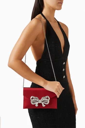 Bow Clutch in Satin