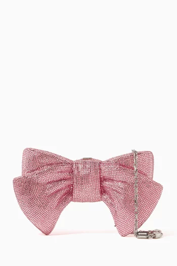 Just For You Crystal-embellished Bow Clutch