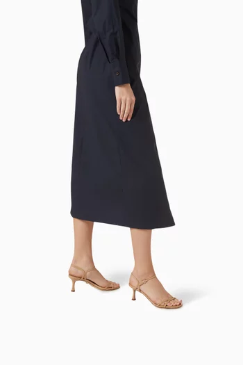 صندل بريسلي بكعب 60 مم جلد لامع