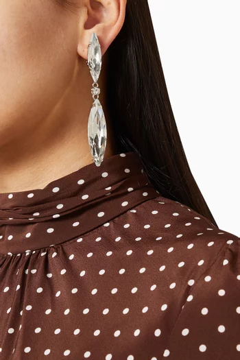 أقراط بمشبك مرصعة بالكريستال نحاس