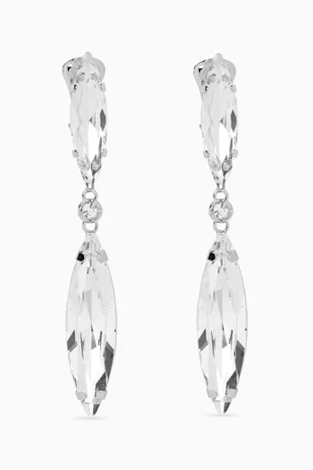 Crystal Clip-on Earrings in Brass