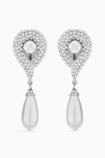 Crystal Earrings in Brass