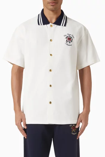 قميص بشعار الماركة ووردة قطن بيكيه