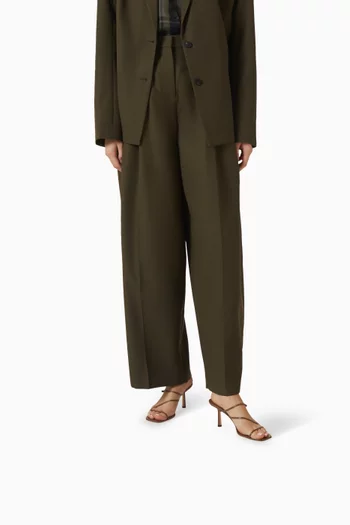 حذاء بياس مفتوح من الخلف بتصميم ملفوف وكعب 70 مم جلد ماعز