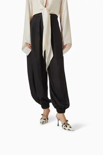 حذاء ألتو مفتوح من الخلف بكعب 90 مم شمواه جلد عجل