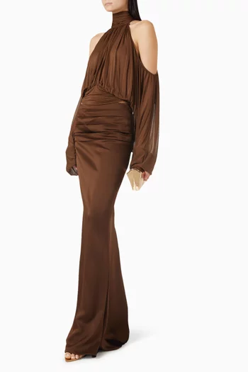 Cold-shoulder Asymmetrical Blouse