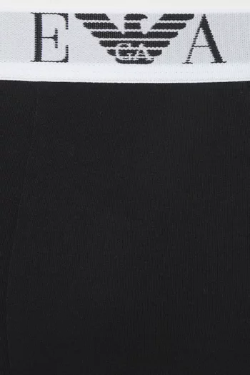 Logo Boxer Briefs in Stretch Cotton, Set of 3