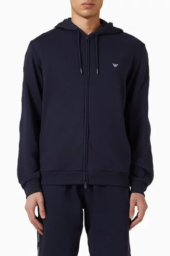 Hooded Zip-up Sweatshirt in Jersey