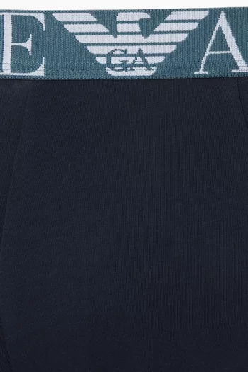 Monogram Logo Boxer Briefs in Stretch Cotton, Set of 3