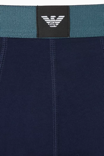 Logo Label Boxer Briefs in Stretch Cotton, Set of 3