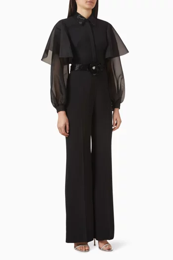 Letica Jumpsuit in Crepe & Organza