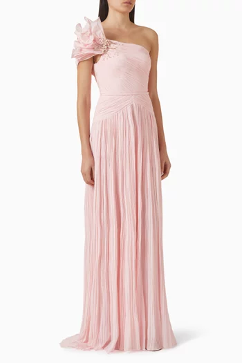 Luetta Gown in Crepe & Chiffon