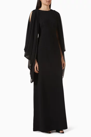 Emara Cape-style Maxi Dress