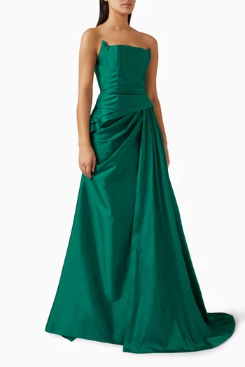 فستان كافاليه طويل بلا حمالات