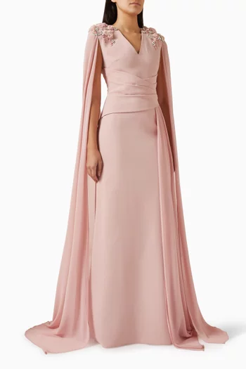 فستان نوفاريس طويل بكاب