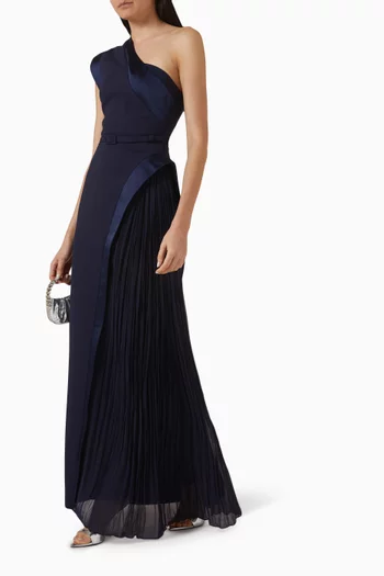 فستان نيشا طويل بكتف مكشوف