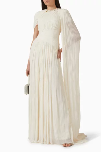 فستان رويل طويل بطيّات