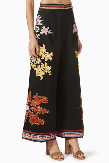 بنطال مونلايت واسع الساقين مزيج فيسكوز