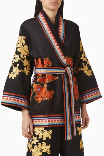 جاكيت مونلايت بحزام مزيج فيسكوز