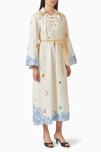 قفطان بايبلاين بحزام كتان