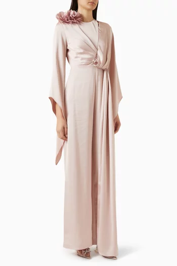 3D Floral-applique Jumpsuit