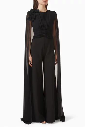 Embellished 3D Floral-applique Jumpsuit