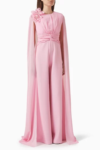 Embellished 3D Floral-applique Jumpsuit