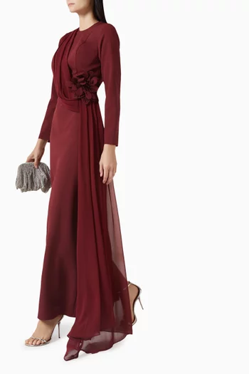 3D Floral-applique Dress