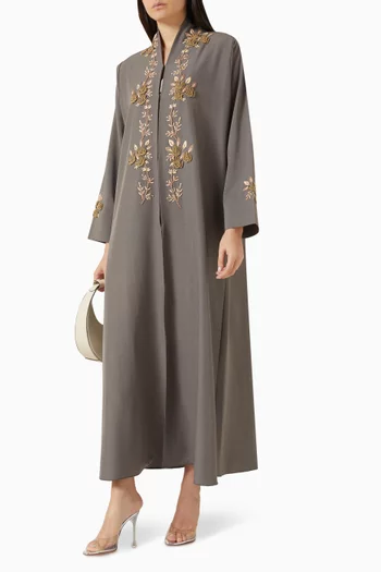 3D-embroidered Abaya