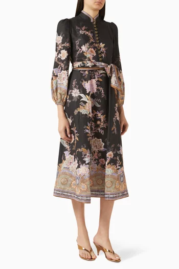 Luna Button Dress in Linen