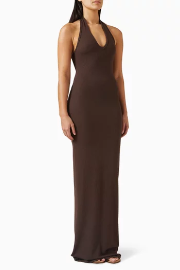 Halterneck Maxi Dress in Rayon Blend