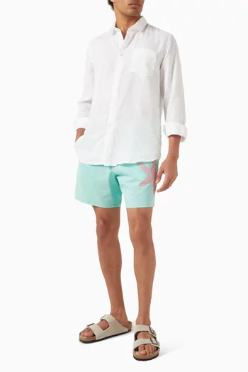 شورت سباحة قصير بشعار ستارليتس قماش مطاطي