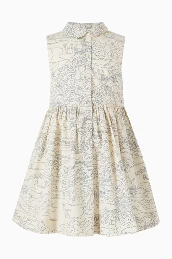 فستان ان بياقة ونقشة 